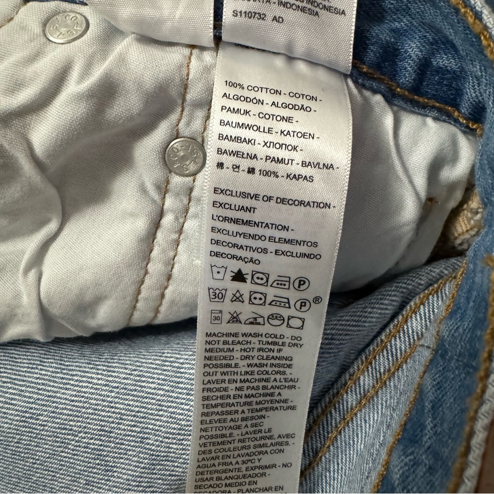 Levi's 501 High-Rise Straight Leg Crop Jeans Distressed Light Wash - 29 x 26 NWT - Picture 9 of 9